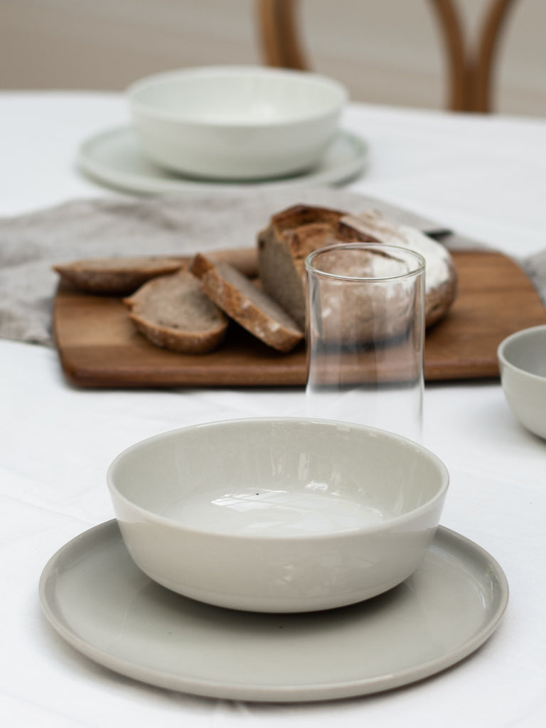 HUSK Ceramics Porcelain Tableware: Soup Bowl & Lunch Plate